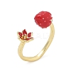 Brass with Enamel Cuff Open Rings for Women LS-RJEW-Q019-01B-G-4