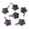 Star Dyed Natural Ruby in Zoisite Pendants G-Q367-19-1