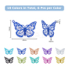 60Pcs 10 Colors Electrophoresis 430 Stainless Steel Pendants STAS-DC0013-04-2