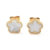 Flower Shell Stud Earrings EJEW-K281-01G-05-1