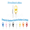 24Pcs 8 Colors Silicone Pen Holder Clip HJEW-DR00035-2