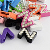 Mixed Color Zinc Alloy Grade A Rhinestone Letter Slide Charms ALRI-S130-Z-1