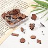Walnut Wood Stud Earring Findings DIY-OC0005-42P-6