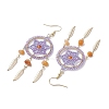 304 Stainless Steel with Glass Dangle with Natural Agate Stud Earring EJEW-MZ00185-02-4