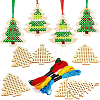 1 Bag Christmas Theme Wood Cross Stitch Kits WOOD-SC0002-23B-7