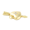 Rack Plating Brass Micro Pave Clear Cubic Zirconia Pendants KK-A208-05G-2
