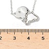 304 Stainless Steel White Enamel & Crystal Rhinestone Dog Pendant Necklaces for Women NJEW-M101-03P-5