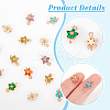 24Pcs 6 Colors Transparent Glass Connector Charms GLAA-GA0001-73-3