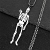 201 Stainless Steel Skeleton Pendant Necklaces LS-NJEW-K283-08P-1