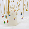 Real 18K Gold Plated 201 Stainless Steel Pendant Necklaces CP2918-6-2