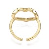 Brass Micro Pave Cubic Zirconia Cuff Rings RJEW-S044-104-NF-4