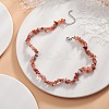 Natural Carnelian Chips Beaded Necklaces NJEW-JN04275-05-3