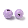 Valentine's Day Spray Painted & Printed Wood European Beads WOOD-L023-03F-2