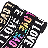 FINGERINSPIRE 8 Yards 4 colors Flat Printed Love Polyester Elastic Wide Band OCOR-FG0001-86-1