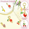 5Pcs 5 Styles Brass Enamel Fruit European Dangle Charms KK-CJ0003-98-3