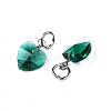 Faceted Transparent Glass Charms GLAA-T024-04F-3
