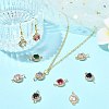 10Pcs Light Gold Plated Brass Pave Cubic Zirconia Connector Charms KK-CJ0002-26-6