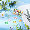 32Pcs 8 Colors Rack Plating Light Gold Alloy Enamel Pendants ENAM-NB0001-86-5