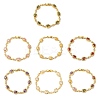 Oval Brass Micro Pave Cubic Zirconia Link Chain Bracelets for Women BJEW-D387-04G-2