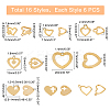 96Pcs 16 Style 201 Stainless Steel Charms & Pendants STAS-PH0004-30-2