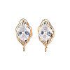 Brass Stud Earring Findings X-KK-N232-434LG-2