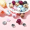 40Pcs 10 Styles Natural Wooden Beads WOOD-FS0001-35-8