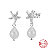 925 Sterling Silver Starfish Dangle Stud Earrings EJEW-M096-03P-2