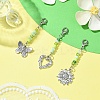 Glass Beaded & Alloy Pendant Decorations HJEW-YW00004-4
