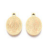 Religion 304 Stainless Steel Oval with Virgin Mary Pendants STAS-T073-07G-1