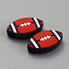 Rugby Food Grade Eco-Friendly Silicone Focal Beads SIL-WH0013-52B-2