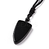 Natural Mixed Gemstone Sailor's Knot Pendant Necklace with Nylon Cord for Women NJEW-E091-02-5