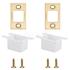 2 Sets 201 Stainless Steel Door Reinforcement Plate with Screws AJEW-LP0001-31G-1
