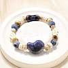 Handmade Porcelain Beads & Synthetic Howlite Beads Stretch Bracelets for Women LS-BJEW-D307-01C-4