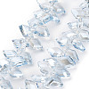 Electroplate Rhombus Glass Beads Strands X-EGLA-A036-12A-PL01-1