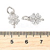 Clover Brass Micro Pave Clear Cubic Zirconia Pendants KK-K300-10P-3