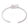 201 Stinless Steel God Eye of Horus Cuff Bangles for Women BJEW-P337-01P-3