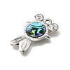 304 Stainless Steel Pave Natural Paua Shell Pendants STAS-C122-21F-01P-2