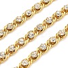 Brass with Rhinestone Link Chains AJEW-Z028-02G-1