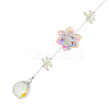Glass Flower Hanging Suncatchers HJEW-P018-E02-2