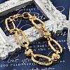 304 Stainless Steel Rolo Link Chain Bracelets for Women BJEW-F488-41G-1