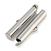 Brass Slide On End Clasp Tubes KK-N254-119P-04-2