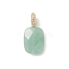 3Pcs 3 Styles Natural Green Aventurine Faceted Pendants PALLOY-JF04934-2