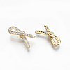 Brass Micro Pave Clear Cubic Zirconia Peg Bails Pendants KK-R117-011-NF-2