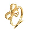 Bowknot Brass Adjustable Rings for Women RJEW-M016-09G-1