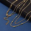 304 Stainless Steel Cable Chain Double Layered Necklaces for Women NJEW-U050-02E-G-1