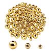 120Pcs 3 Size PVD Vacuum Plating Brass Round Spacer Beads Set KK-LS0001-11G-1