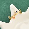 304 Stainless Steel Rhinetsone Open Cuff Rings for Women RJEW-K301-07G-01-2