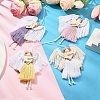 Angel Handmade Woven Macrame Cotton Thread Pendant Decorations HJEW-JM02454-2