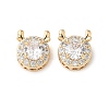 Brass Micro Pave Cubic Zirconia Beads KK-G531-01G-03-1