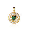 Brass Micro Pave Cubic Zirconia Pendants ZIRC-OY001-01G-1